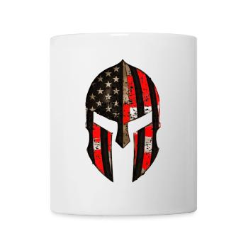 Alte amerikanische Flagge Spartaner Helm - Tasse - Weiß - Vorne