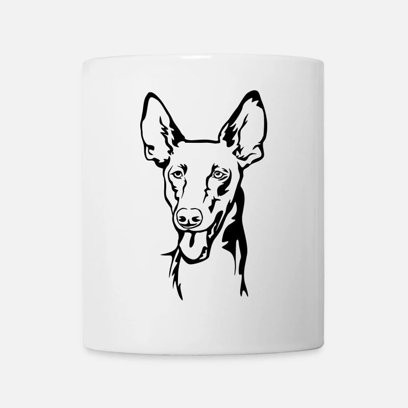 Pharaohund (Kelb-tal Fenek) Kopf - Tasse - Weiß
