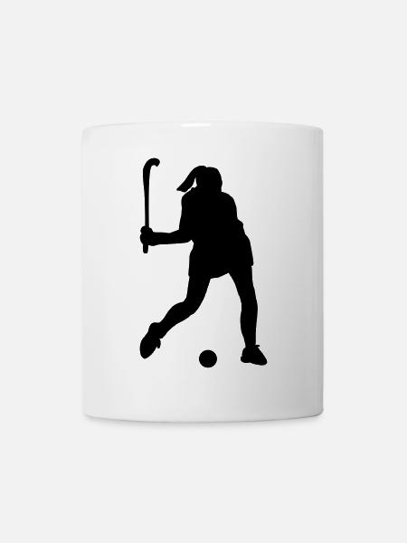 Schattenbild des Eishockeyspielers - Tasse - Weiß