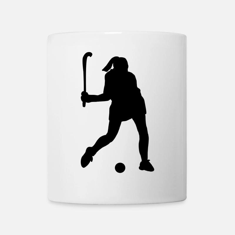 Schattenbild des Eishockeyspielers - Tasse - Weiß