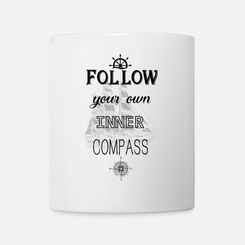 follow your own inner compass kontiki kompass - Tasse - Weiß