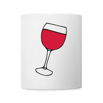 Rotwein im Glas - Tasse - Weiß - Vorne