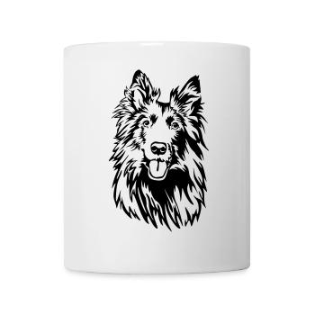 Tête de Groenendael - Mug blanc - blanc - Devant