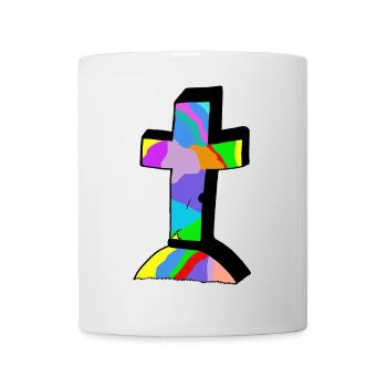 farbenfrohes buntes Kreuz Kreuze Jesus Gott - Tasse - Weiß - Vorne