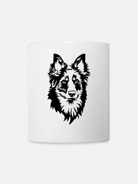Gelbbacke (Altdeutscher Hütehund) Kopf - Tasse - Weiß