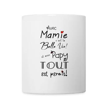 avec mamie... et avec papy... - Mug blanc - blanc - Devant