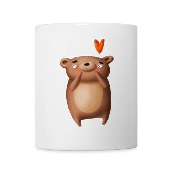 Verlegener Hund Romantisches Tier Design - Tasse - Weiß - Vorne