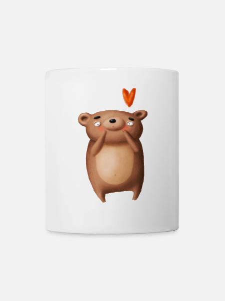 Verlegener Hund Romantisches Tier Design - Tasse - Weiß