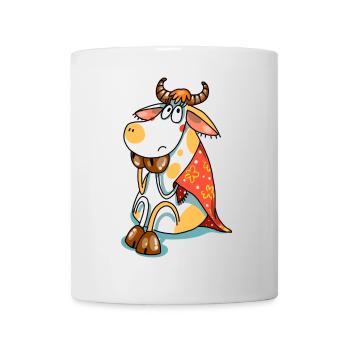 Oranger Babydrache Nuckelflasche Süß Shirt - Tasse - Weiß - Vorne