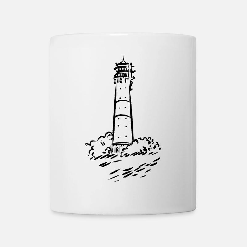 Lighthouse Hörnum Sylt Art Design - Mug - white