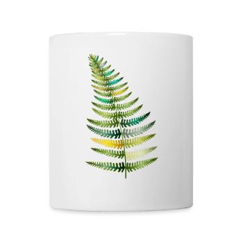 zart schimmernder Farn in verschiedenen Grüntönen - Tasse - Weiß - Vorne