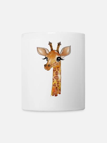 Dessin d'une girafe mignonne - Mug blanc - blanc