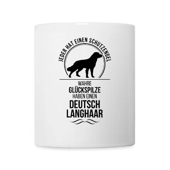 DEUTSCH LANGHAAR Schutzengel Hunde Spruch Wilsigns - Tasse - Weiß - Vorne