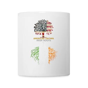 American Grown Irish Roots Ireland Flag - Mug - white - Front