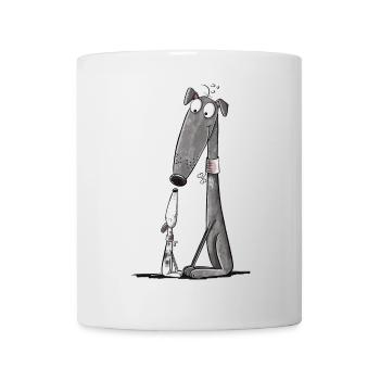 Windhund Mama mit Welpe I Whippet Hund - Tasse - Weiß - Vorne