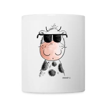Coole Kuh mit Brille I Kuh mit Sonnenbrille - Tasse - Weiß - Vorne