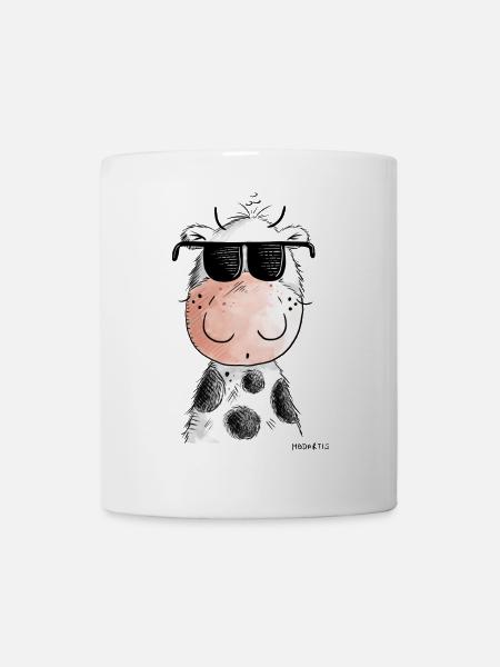 Coole Kuh mit Brille I Kuh mit Sonnenbrille - Tasse - Weiß