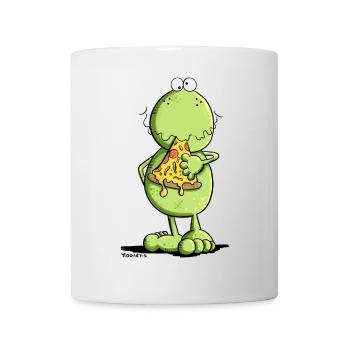 La grenouille nourrit Pizza I Pizza Food - Mug blanc - blanc - Devant