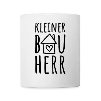 Hausbau Haus bauen Baustelle Sohn Kleiner Bauherr - Tasse - Weiß - Vorne
