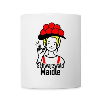 Lustiges Schwarzwald Maidle Bollenhut Design - Tasse - Weiß - Vorne