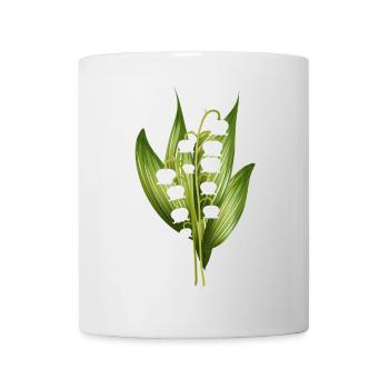 zierlicher Maiglöckchen Strauß als Frühlingsgruß - Tasse - Weiß - Vorne