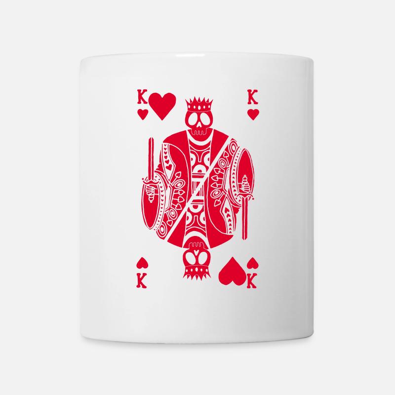 Rotes Skelett des Herzkönigs - Tasse - Weiß