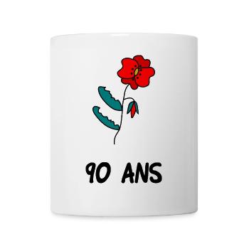 90 ANS. 90e ANNIVERSAIRE. ANNIVERSAIRE 90 ANS - Mug blanc - blanc - Devant