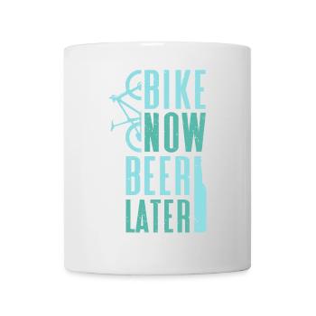 vélo maintenant bière plus tard - Mountainbike - Mug blanc - blanc - Devant