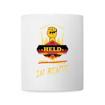 Held der Arbeit in Rente - Rentner Geschenk - Tasse - Weiß - Vorne