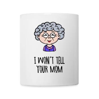 Old Woman Grandma Glasses Statement Grandmother Grandson - Mug - white - Front