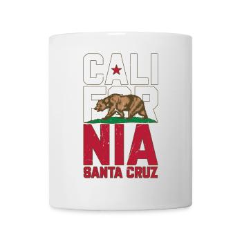 Santa Cruz California vintage retro flag bear - Mug - white - Front