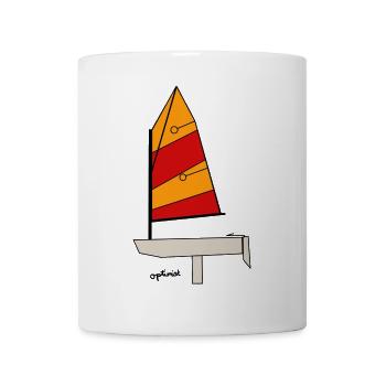 Optimist Segelboot - Tasse - Weiß - Vorne