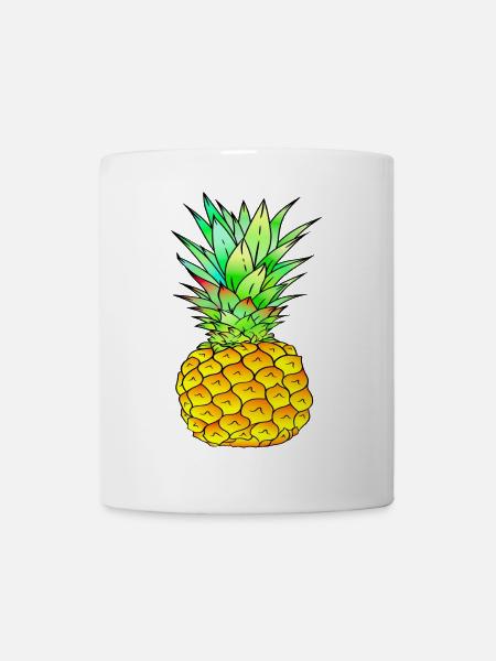 Ananas farbenfroh - Tasse - Weiß