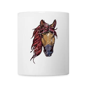 Vintage Pferde Islandpferde Pferdenarr Isländer - Tasse - Weiß - Vorne