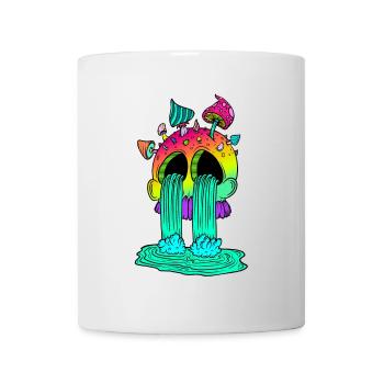 Skull & Mushrooms - Mug - white - Front