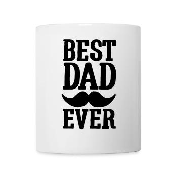 Beste Vater Dad Hipster Schnurrbart Vatertag Vati - Tasse - Weiß - Vorne