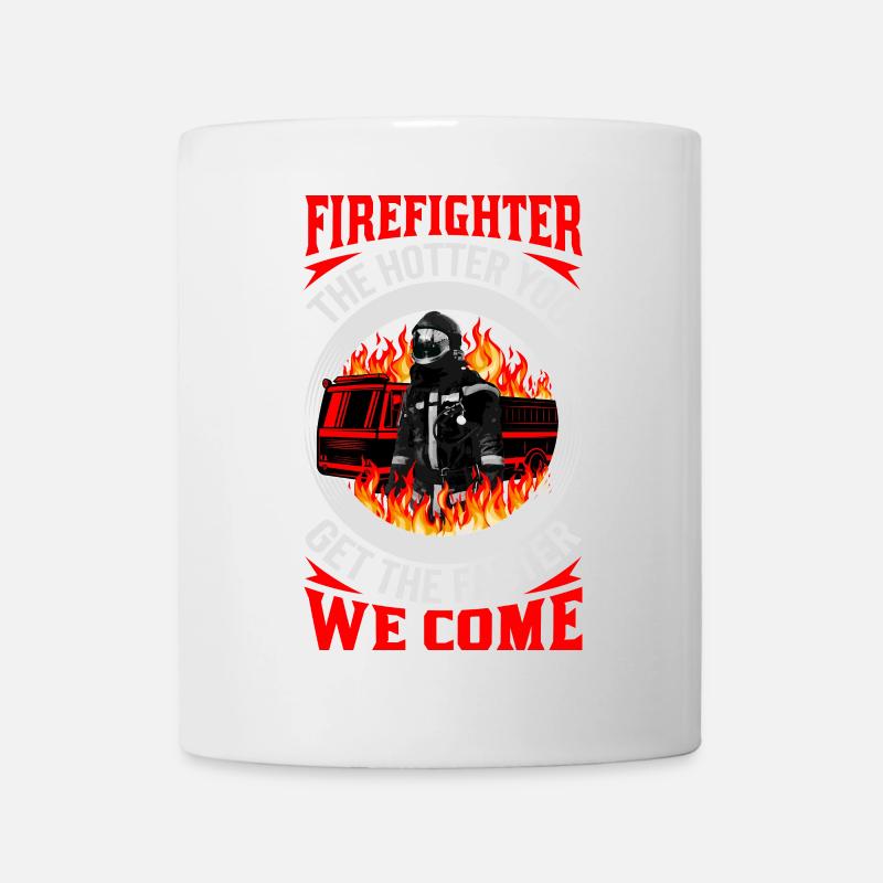 Héros pompier dans un cercle de flammes - Mug blanc - blanc