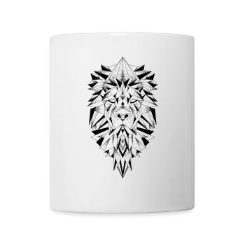 Tête de lion géométrique graphique - Mug blanc - blanc - Devant