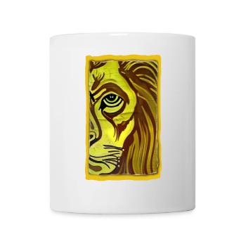 Lion Portrait in Yellow-Brown Style Lion Portrait - Mug - white - Front