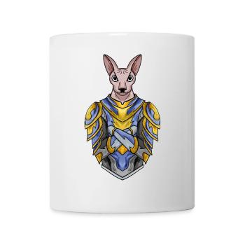 Chevalier Chat Chat Race Sphynx avec Armure - Mug blanc - blanc - Devant