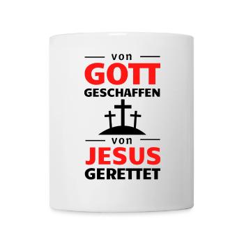 Gott Jesus Stark Rot Typografie - Tasse - Weiß - Vorne