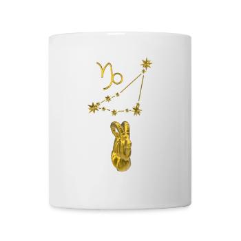 Sternbild Steinbock 3D, gold - Tasse - Weiß - Vorne