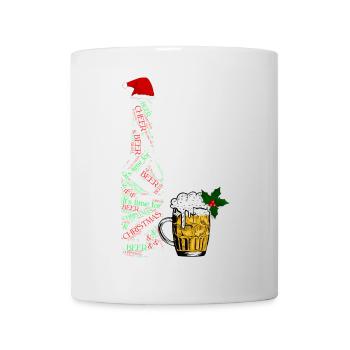 Festliche Bierflasche - Tasse - Weiß - Vorne