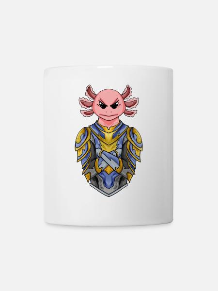 Ritter Axolotl cool - Tasse - Weiß
