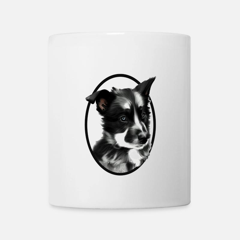 Chien de travail noir et blanc-Chien de berger - Mug blanc - blanc
