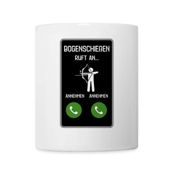 Bogenschießen ruft an - Tasse - Weiß - Vorne