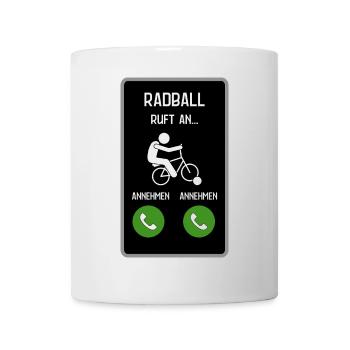 Radball ruft an - Tasse - Weiß - Vorne