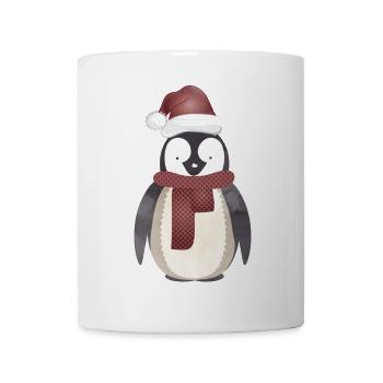 cute Santa Claus penguin for Christmas - Mug - white - Front