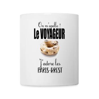 On m'appelle le Voyageur, j'adore le Paris-Brest - Mug blanc - blanc - Devant