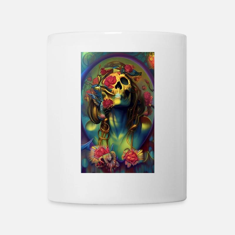 Beautiful fantasy Skull - Tasse - Weiß